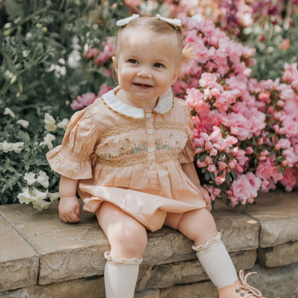 Spring Geese romper - Apricot