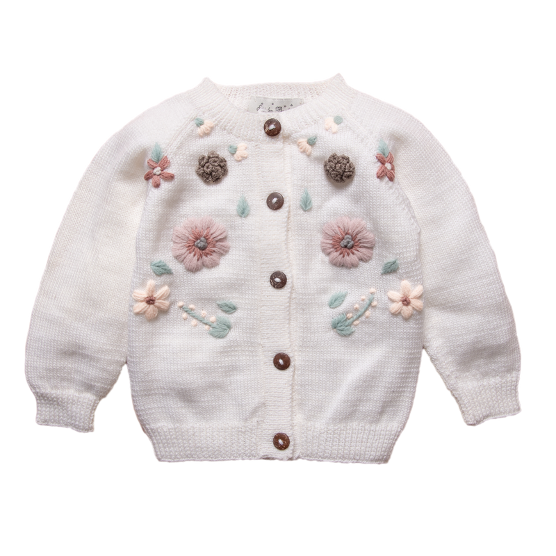 Flora cardigan (Cotton) - Cream White