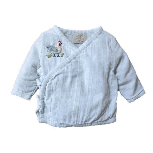 Softy wrap cardigan with chicken - Pale Blue
