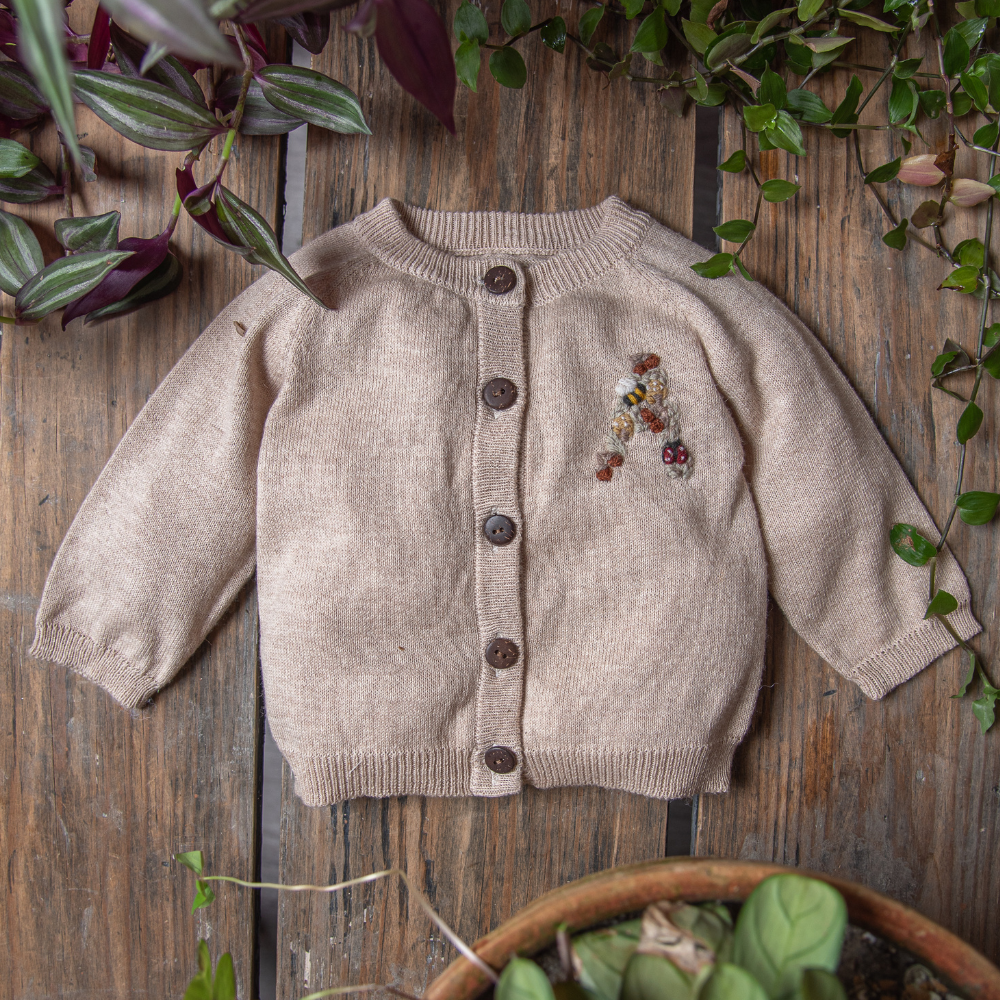 Personalized cardigan Sandstone