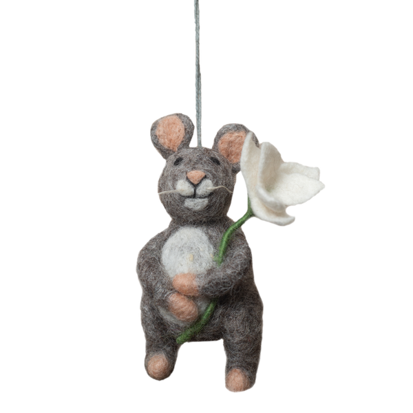 Mouse ornament with Snowdrop