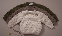 Hand knitted wool popcorn sweaters for baby and kids