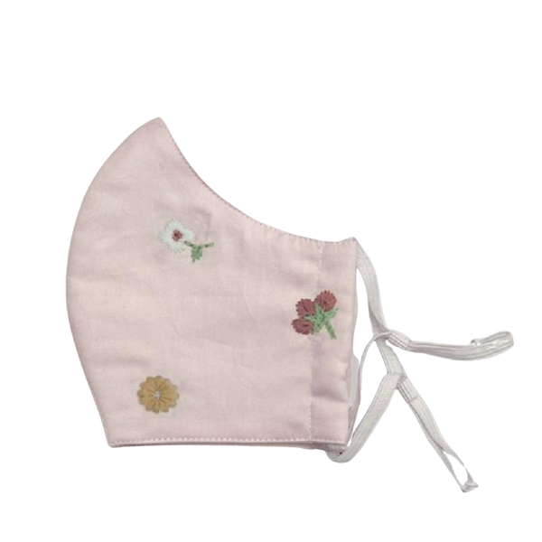 Uniqua face mask with flowers - Dusty pink