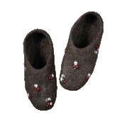 Mushroom slippers (Women) - Dark Brown/Grey
