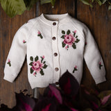 Heirloom Rose cardigan - Cream White
