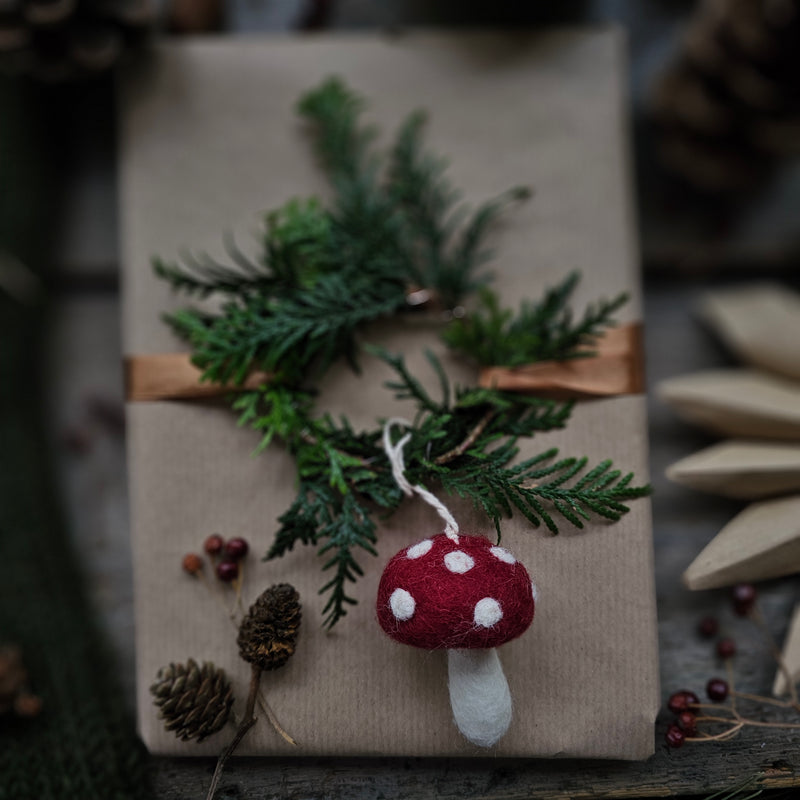 Mushroom ornaments set