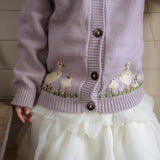 Spring Geese cardigan (Cotton) - Lilac