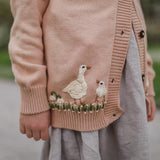 Spring Geese cardigan (Cotton) - Apricot