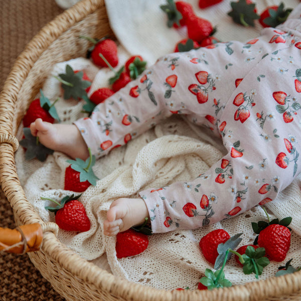strawberry jersey leggings for baby