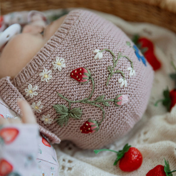 baby in our strawberry bonnet