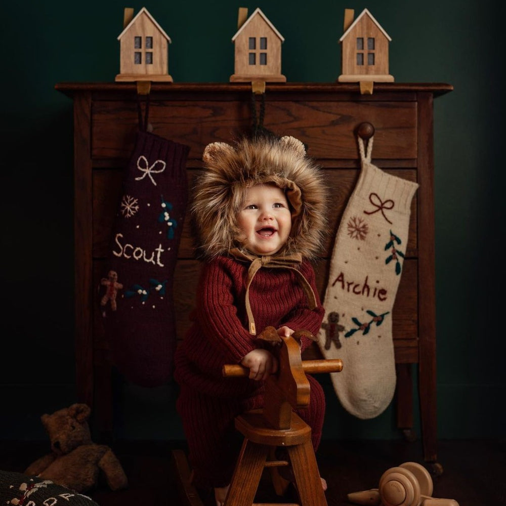 Personalized Gingerbread Stocking - Cream White | Festive Decor