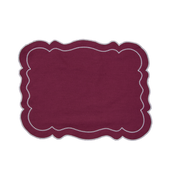 Set of 6 Embroidered Dot placemats - Grape