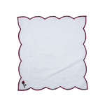 Set of 6 Napkins with Hand-Embroidered Hellebores Flowers