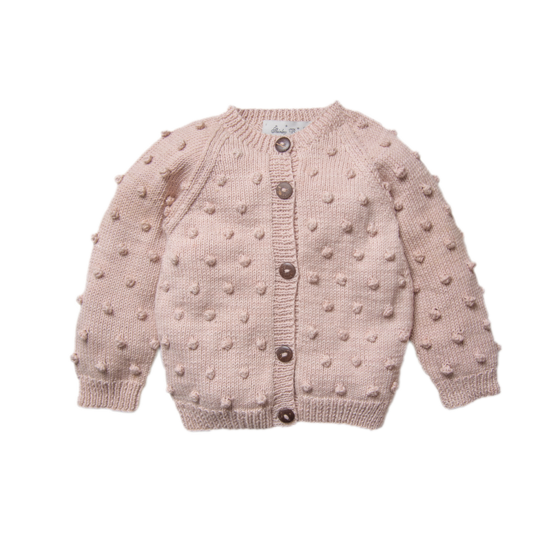 Bubble Cardigan (Cotton) - Dusty Pink