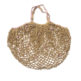 Crochet Shopper (Mama) - Masala with Pink dots