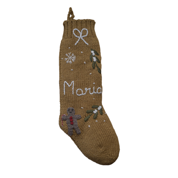 Personalized Gingerbread Stocking - Honeycomb