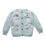 Flora cardigan (Cotton) - Duck Blue