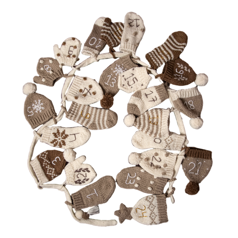 Wool Advent Calendar - Cream | Handmade Wool with Embroidered Details Wool Advent Calendar - Cream | Handmade Wool with Embroidered Details