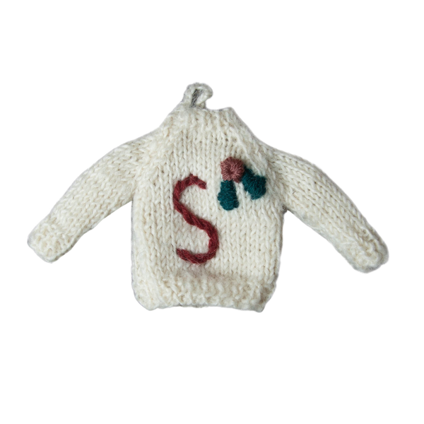 Personalized Sweater ornament - Cream