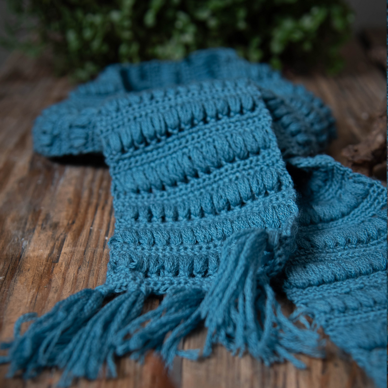 Crochet scarf - Petroleum