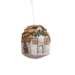 Gingerbread House Ornament - White