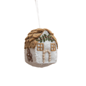 Gingerbread House Ornament - White