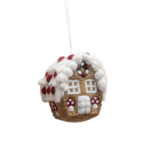 Gingerbread House Ornament with Mushroom