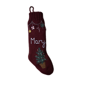 Personalized Garland Stocking - Dark Grape