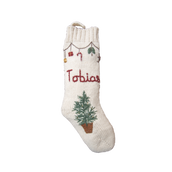 Personalized Garland Stocking - Cream white