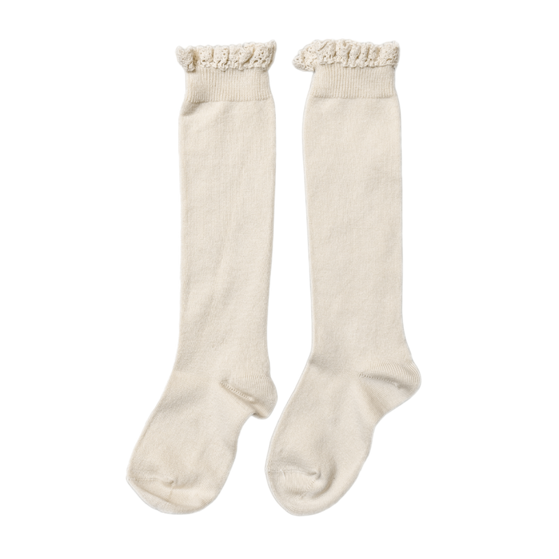 Knee high Sock with Lace - Linen