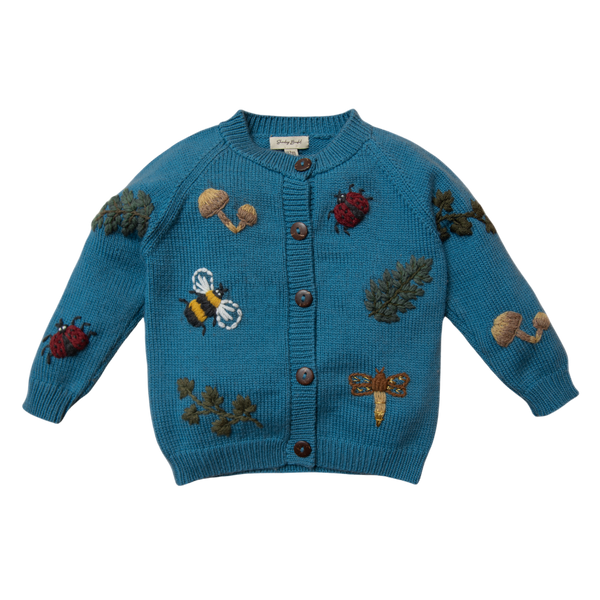 bugs life cardigan in petroleum color