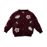 KNITTED AND EMBROIDERED HELLEBORES CARDIGAN FOR CHILDREN AND BABIES