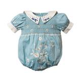 blue sewn romper for baby