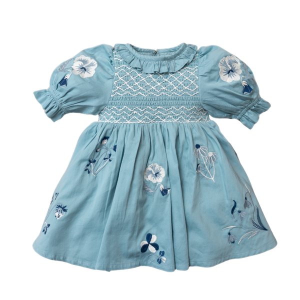 volume dress with flowers for kids