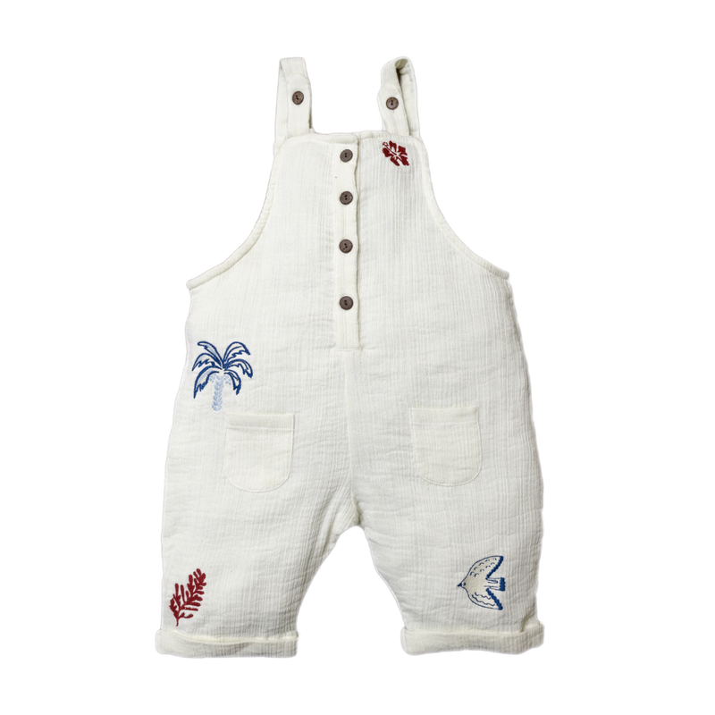 white muslin dungarees for kids