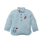 Leon shirt - Dove Blue