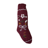 Personalized Holiday Hellebore Stocking - Grape