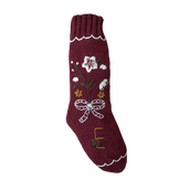 Personalized Holiday Hellebore Stocking - Grape