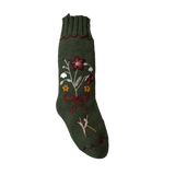 Personalized Holiday Hellebore Stocking - Moss