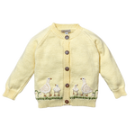 Spring Geese cardigan (Cotton) - Butter Lemon