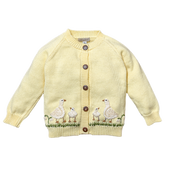 Spring Geese cardigan (Cotton) - Butter Lemon
