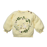 Spring Wreath sweater (Cotton) - Butter Lemon