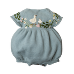 Spring Geese romper (Cotton) - Duck Blue