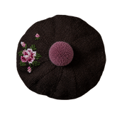 Heirloom Rose beret - Chocolate