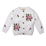 Heirloom Rose cardigan - Cream White
