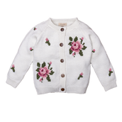 Heirloom Rose cardigan - Cream White