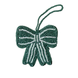 beaded bow napkin ring in green color