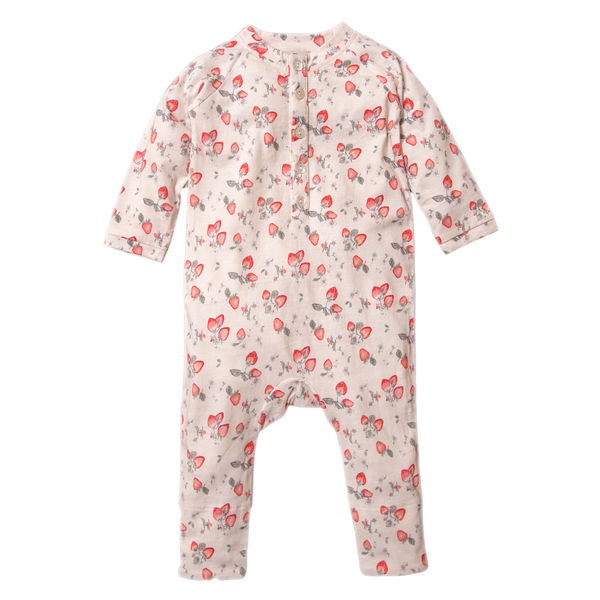 Strawberry jersey pyjamas - Peach
