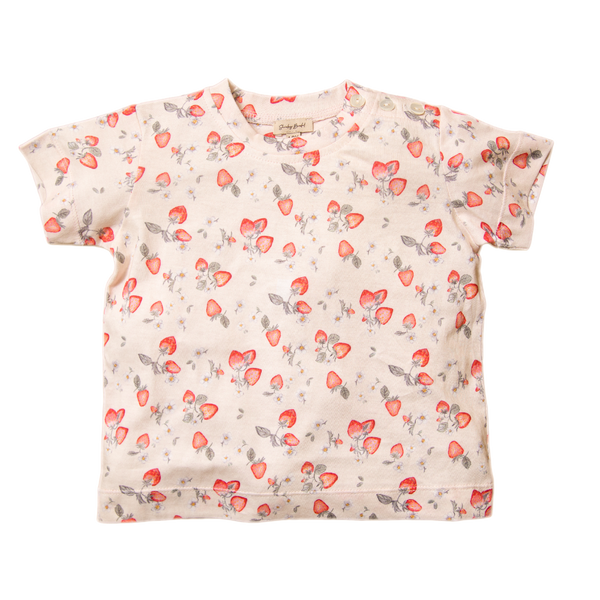 Strawberry jersey T-shirt - Peach