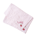 Personalized Softy Blanket with strawberries - Pink